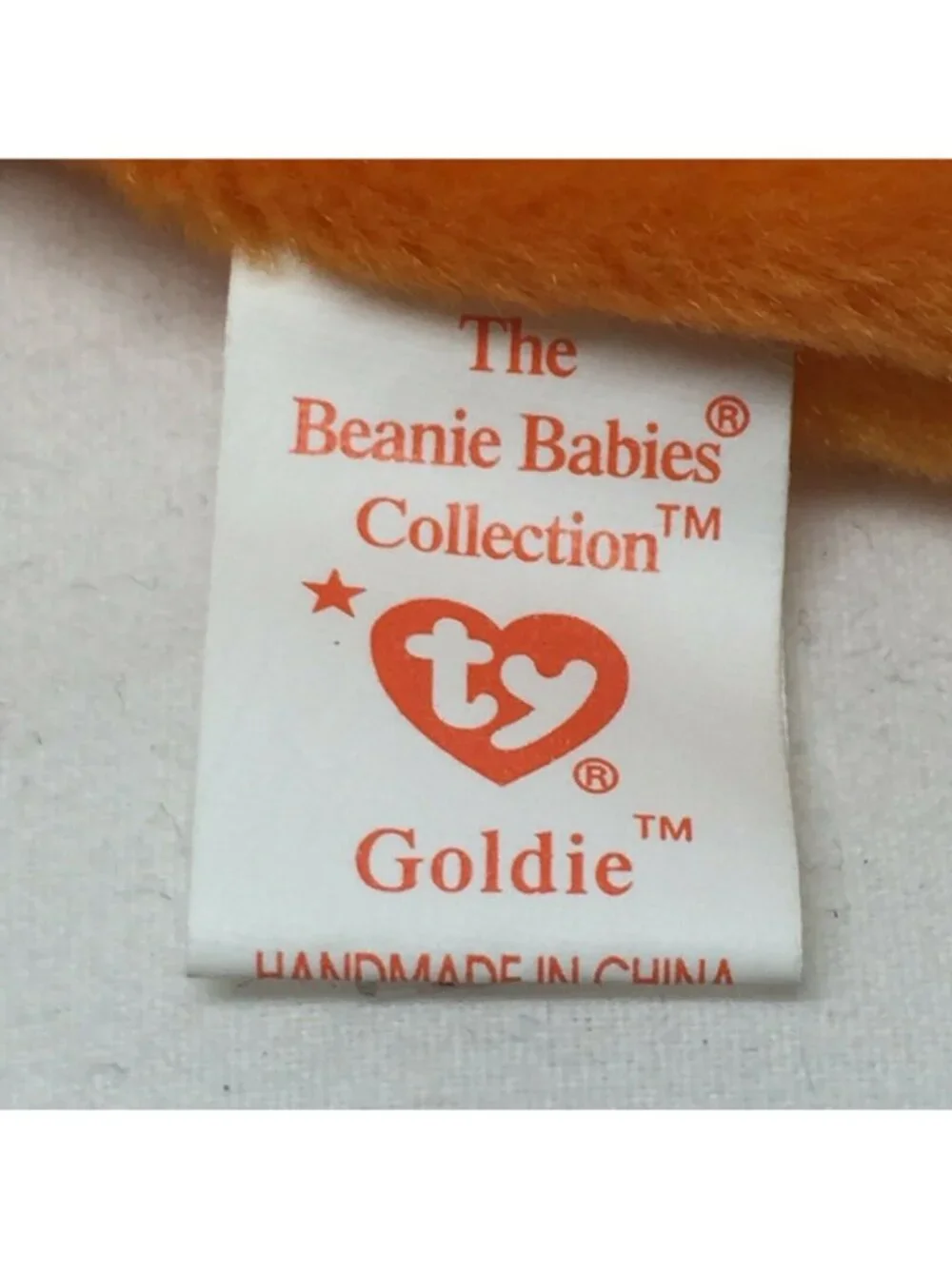 Ty Beanie Baby Goldie Goldfish Plush Orange Stuffed Animal Tag November 14 1994